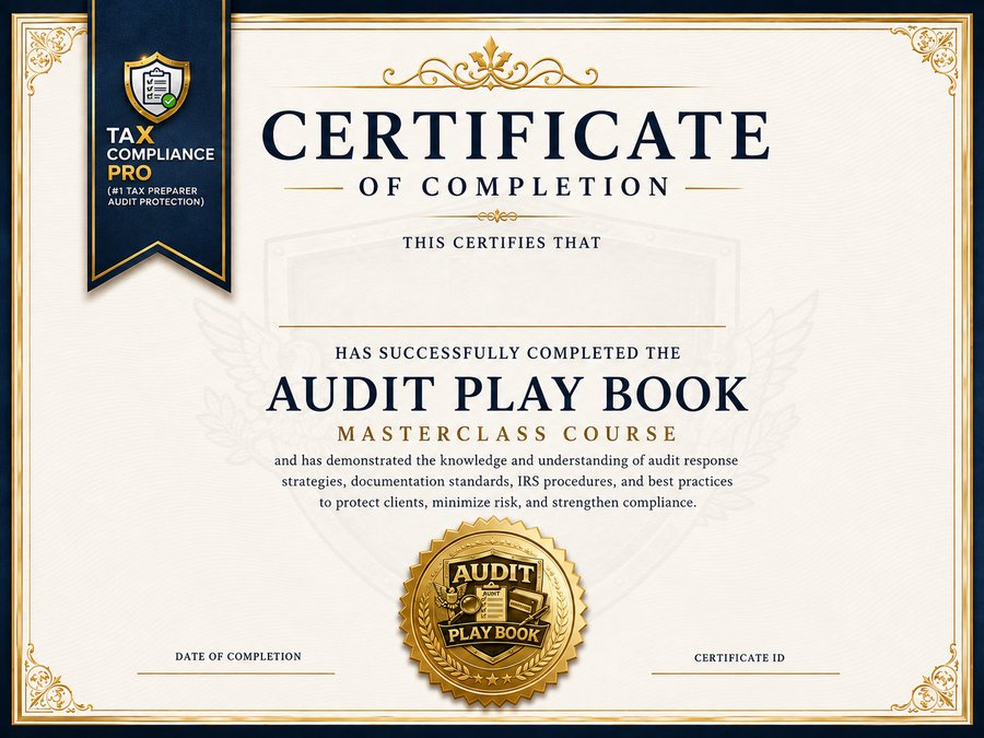 Audit Playbook Certificate of Completion